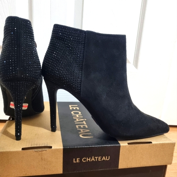 LE CHATEAU - NWT ankle boots stiletto black - 8 - Picture 1 of 7